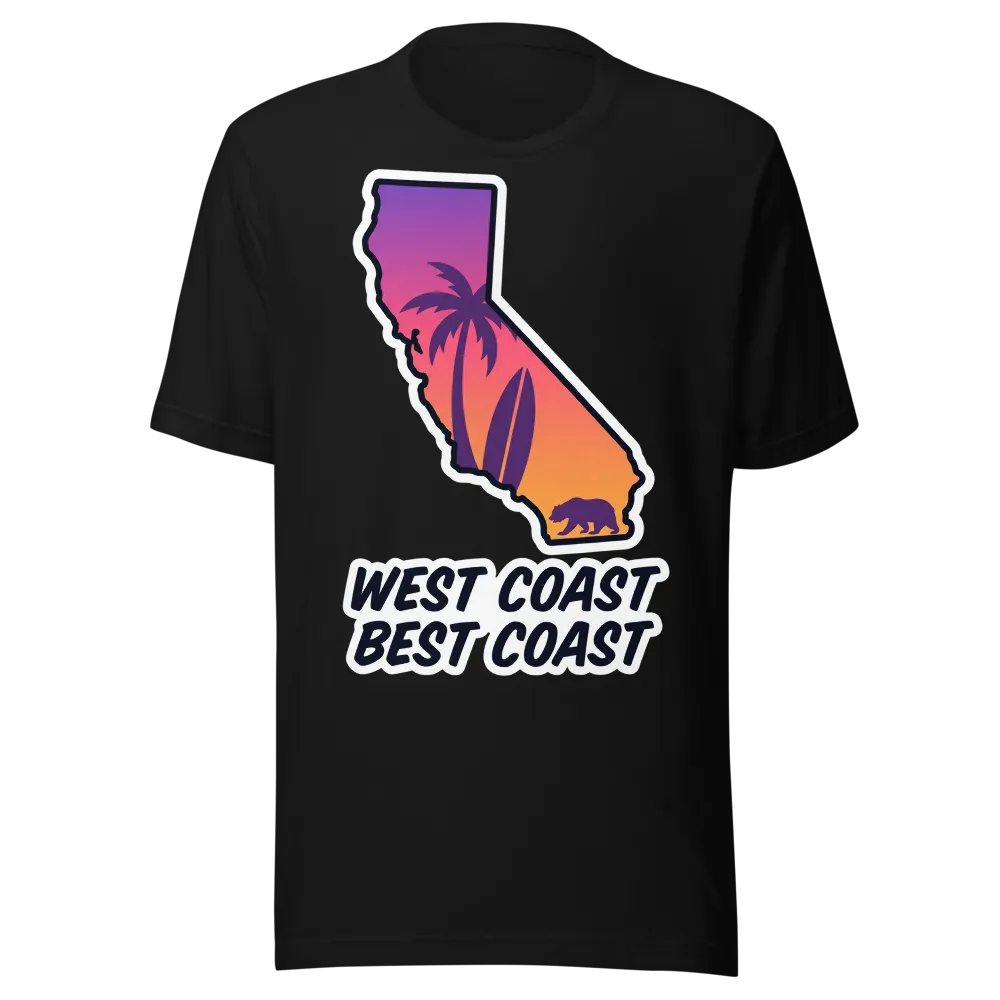 West Coast Best Coast California on a Steel Blue unisex staple t-shirt