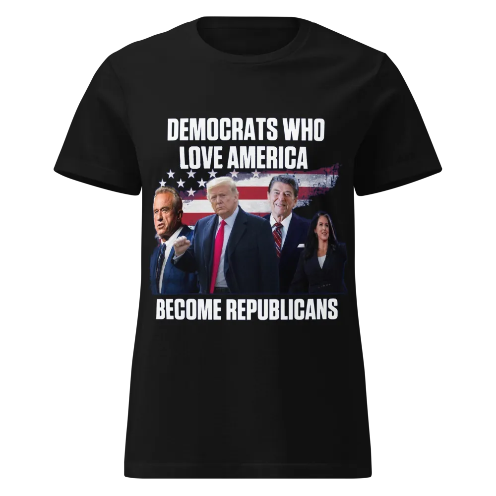 Democrats Who Love America Women's Tee (Colors) on a Royal women's basic softstyle t-shirt