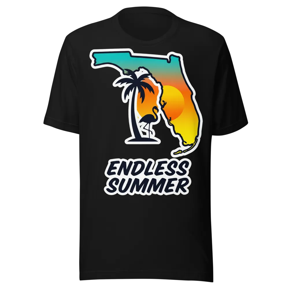 Endless Summer Florida on a Steel Blue unisex staple t-shirt