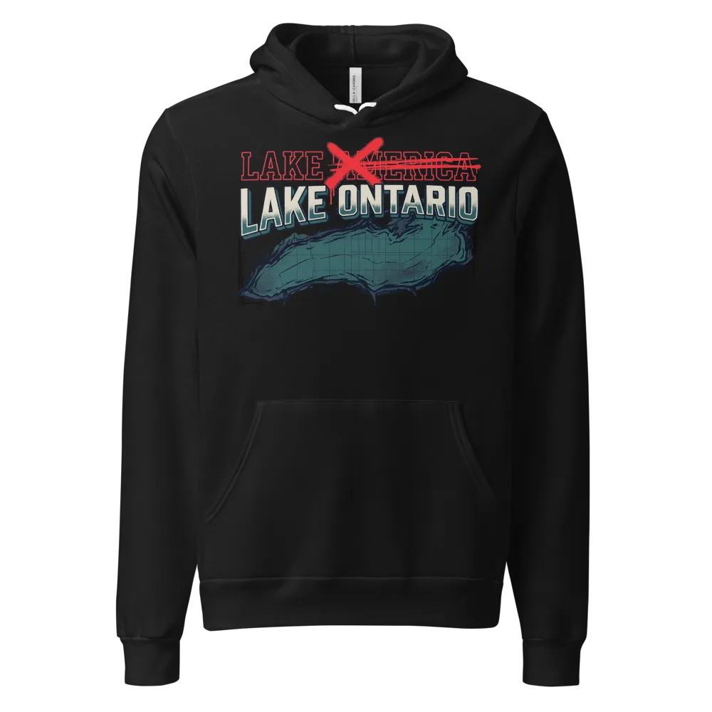 Lake Ontario on a Black unisex pullover hoodie