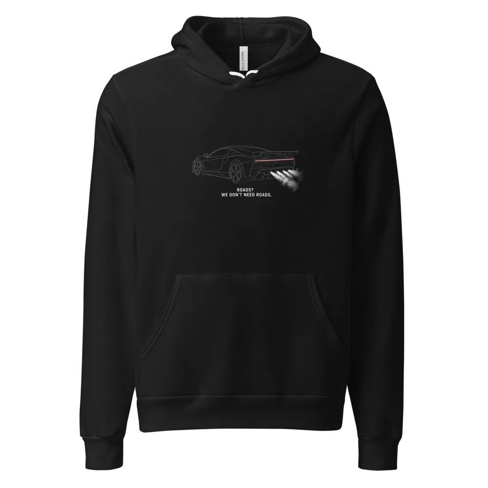 Space Car on a Heather Forest unisex pullover hoodie