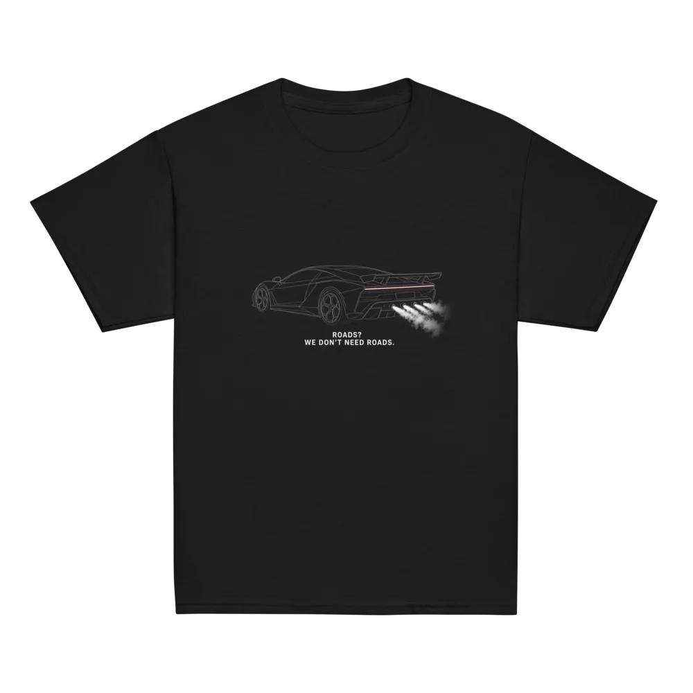Space Car on a Royal youth classic tee